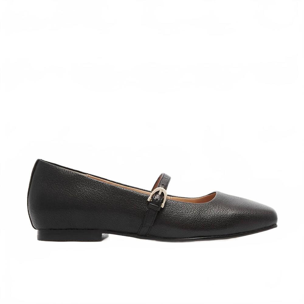 NEW FRANKIE4 women's leather dress flat in black tumbled